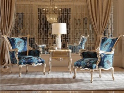New classic wooden blue fabric girl living room butterfly chair