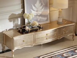 French neoclassical luxury curve elegant wooden storage TV cabinet