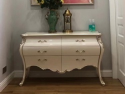 High-end Villa French Style Champagne Gold Dining Sideboard With Drawers