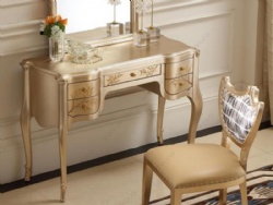 High End New French Classic Design Gold Wooden Dressing Table With Drawers
