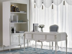 New French Classic Design White Solid Wooden Home Office Table