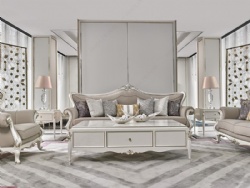 New Classic French White and Gray Luxury Sofa Set
